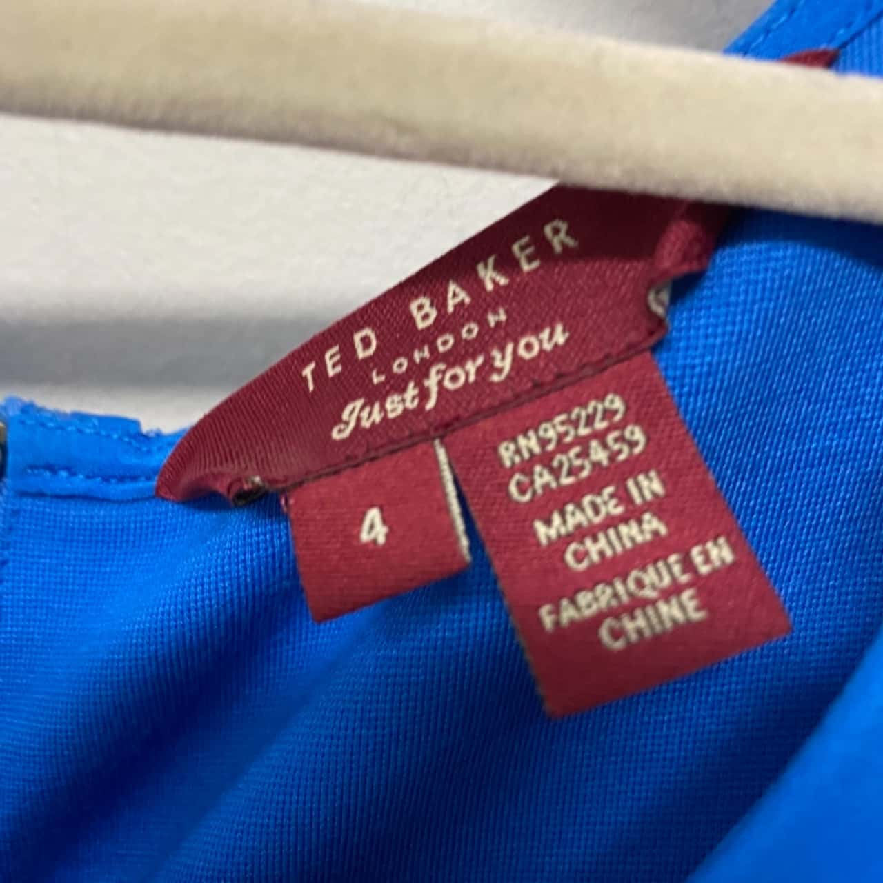 Ted Baker Womens Size 4 Sleeveless Dress Blue (s)