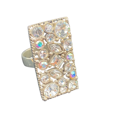  Women’s Ring Silver and rhinestones 