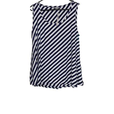 Suzannegrae Women's Size L Singlet Top Cobalt Blue / White 