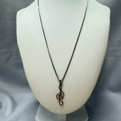 Sterling Silver Music Note Charm & Necklace 