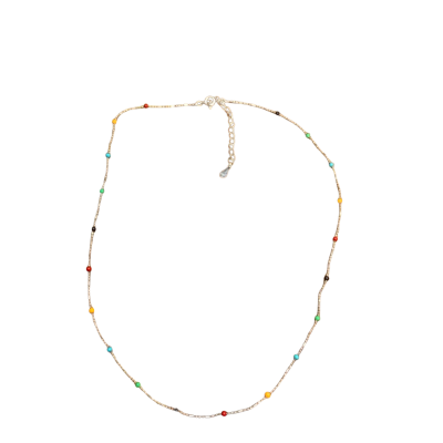 Multicoloured Beaded Choker Necklace S925