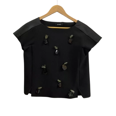 MAX&Co. Womens  Size 8 Black Detail Top 