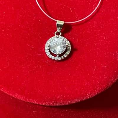925 Marked Womens Pendant  w/ Gem