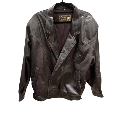 Vintage Erica by Casasnovas Mens  Size M Leather Jacket Brown MADE IN ITALY Soft Leather
