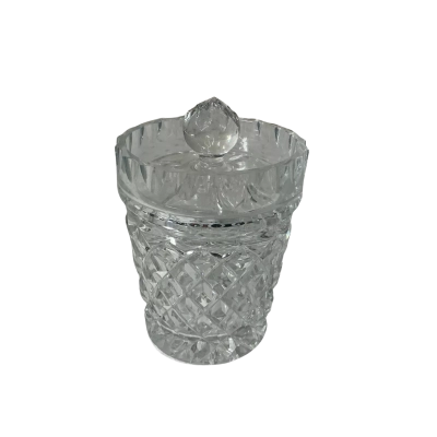 Decorative Diamond Cut Glass Lidded Jar
