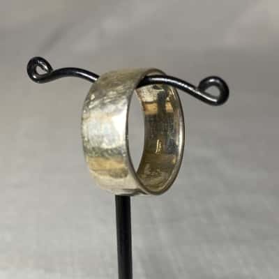 Unisex 925 Sterling Silver Hammered Ring