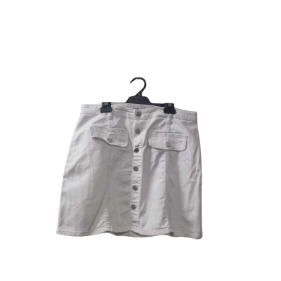 Seed Heritage Women's Size 12 Denim Skirt in White 