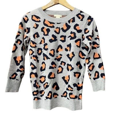 BNWT Club Monaco Womens Size XS Leopard Print Grey/Orange Jumper