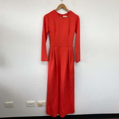 AnnaHHariri Red Long Sleeve Bodycon Maxi Dress  Size S1 