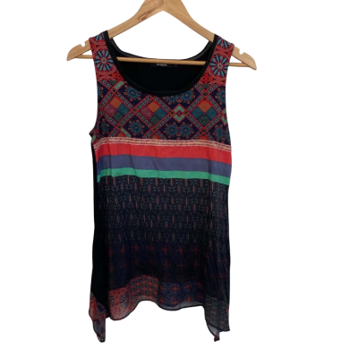 Desigual Womens  Size S Tank Top Multicoloured / Pattern / Striped 