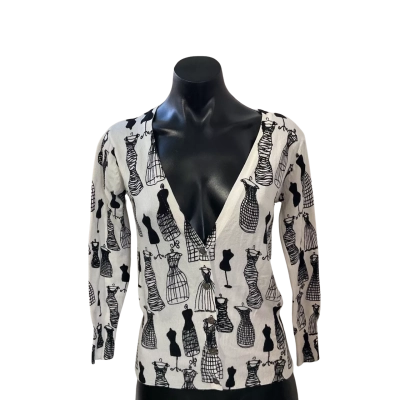 JV SELECTION  Size S Cardigan Black  / Pattern / White 