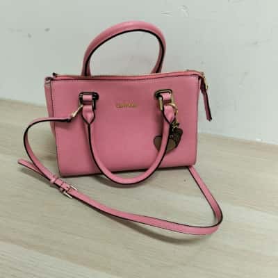 Calvin Klein Womens Pink Mercury Medium Satchel VGUC 