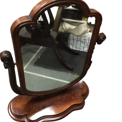 ANTIQUE WOODEN VICTORIAN DRESSING MIRROR 