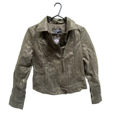 Just Jeans Womens  Size 10 Leather Jacket Green 