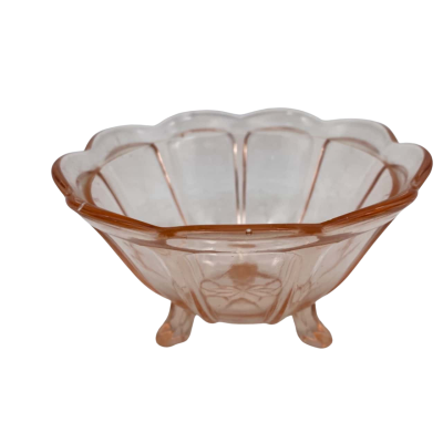 Vintage Depression Glass Footed Bowl