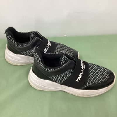 Karl Karl Lagerfeld Zaidee Slip-On Sneakers – Black & White – Karl Lagerfeld ParisLagerfeld Womens  Size 8 Sneakers Black  / White 