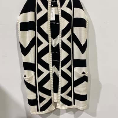 Piper Womens  Sleeveless Long Cardi Free Size  Striped RRP$129