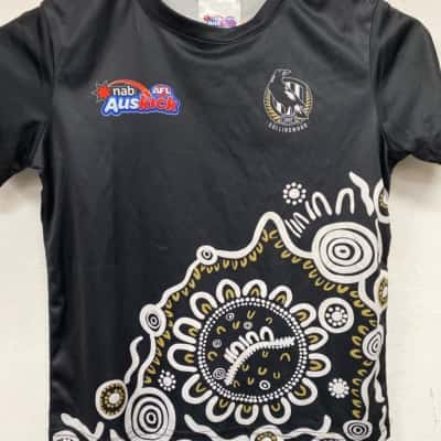 Collingwood Auskick AFL Kids  Size 6 Sport Top Black  