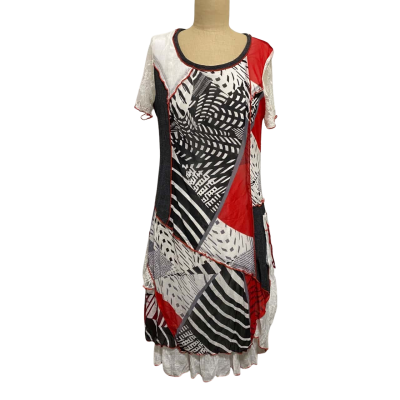 Yesadress Womens  Size 12 Short Sleeve Dress  Multicoloured 