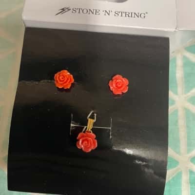 Stone N String Womens Earring & Pendant Set - Sea Bamboo