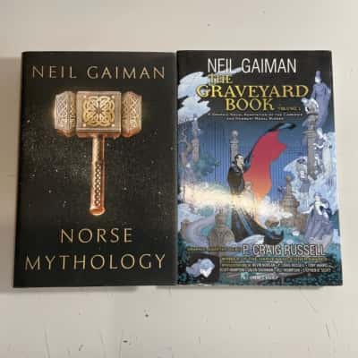 Neil Gaiman Books x 2. “The Graveyard Book”Volume 1. & “Norse Mythology”
