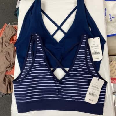 Cotton On Body Womens  2 / pack Size XL Cropped Top Blue / Striped 