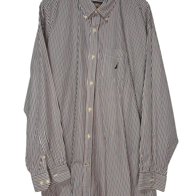 Nautica Mens Size 5XL Striped Button up shirt 