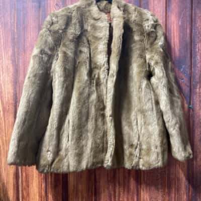 Otex Melbourne Size M Brown simulated fur jacket 