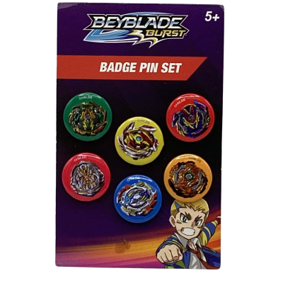 6 Beyblade Burst Badge Pins  (Small Items)
