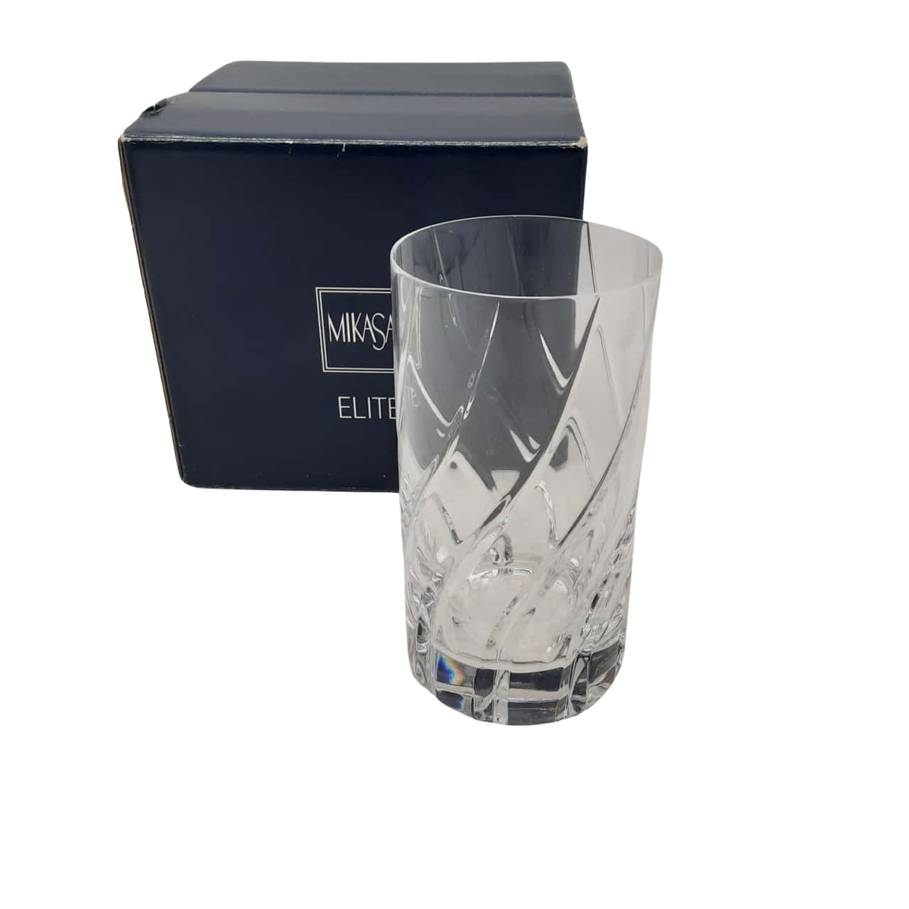 MIKASA Wesley Set Di 4 Bicchieri Highball 350 Ml - Vetro Trasparente Con Motivo Incrociato, Lavabili In Lavastoviglie - 2
