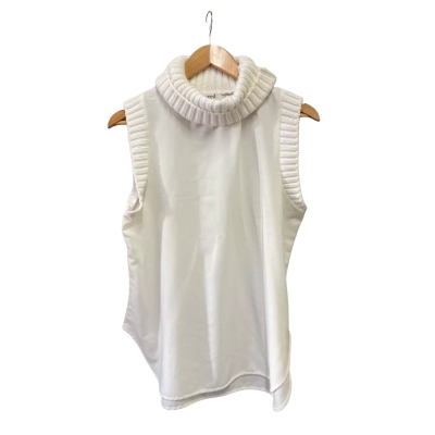Seed Heritage Womens  Size 12 Sleeveless Turtleneck Top White 
