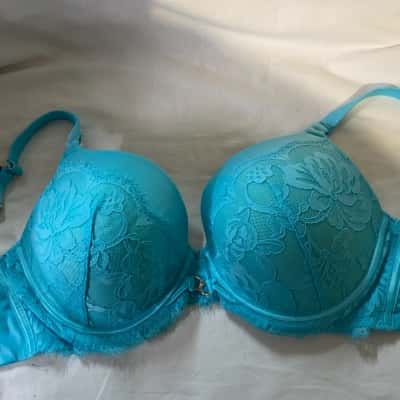 Bras N Things Aqua  Full Cup Plunge Bra Size 10F
