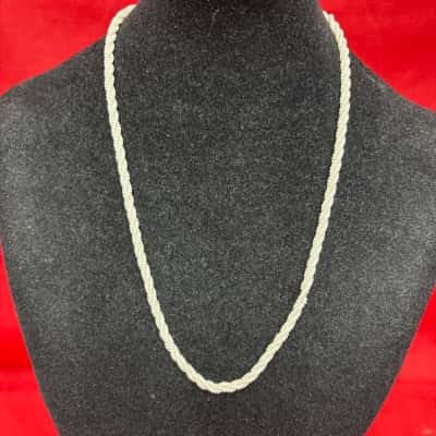  Women's Off White  Braided Seed Beaded Necklace featuring Multi-Strand Twisted Rope Design with Gold Tone Clasp