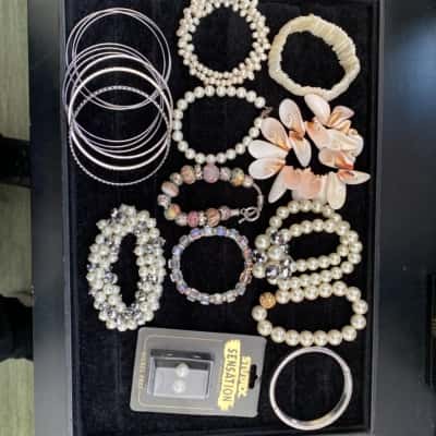  Bangles / Bracelets Cream / Pink  / White 