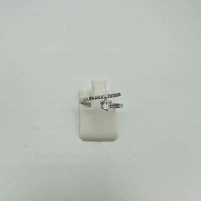 Sparkly Thin Clear Stones Ring Stamped S925 