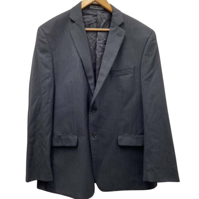 DKNY Mens  Size 44S 100% Wool Pinstriped Suit Jacket Black  