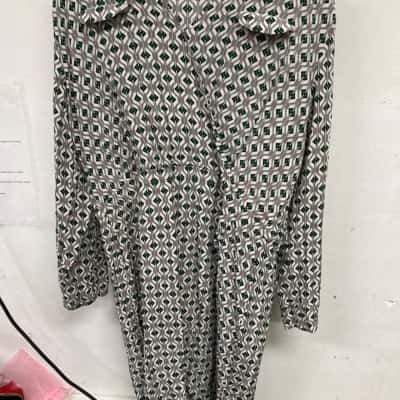 Sass & Bide Womens  Size 14 Long Sleeve Dress Green / White 