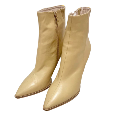 Wittner Beige Leather Yellow Detail Heel Size 41 