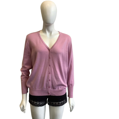 Bendigo Woollen Mills Women's Size 10 Wool Cardigan Purple 