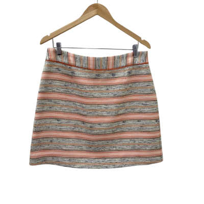 Marcs Womens  Size 14 Mini Skirt Grey / Orange / Striped 