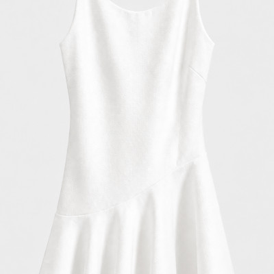 Saints + Secrets White Ruffle Mini Dress | Size 10
