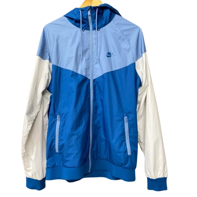 Nike Mens Size L Blue/White Hooded Jacket 