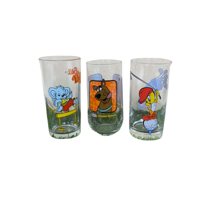 Vintage Cartoon Character Glasses x 3