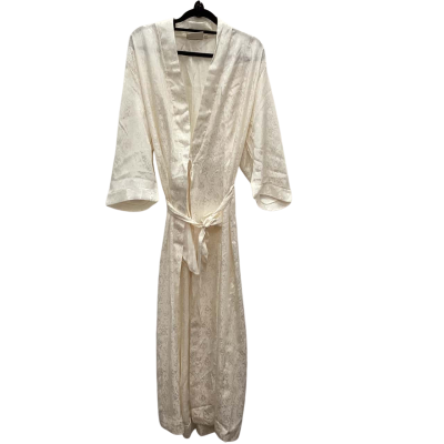  Ashley Taylor Womens  Size L Bath Robe / Dressing Gown Cream Satin