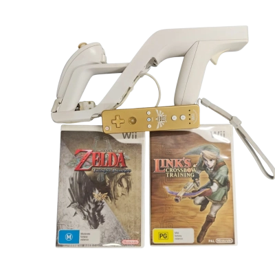 Nintendo Wii Legend of Zelda Twilight Princess & Crossbow Training Bundle