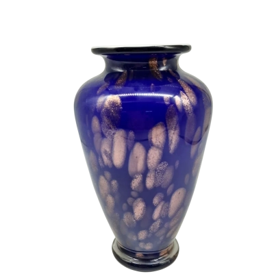 A cobalt blue art glass vase