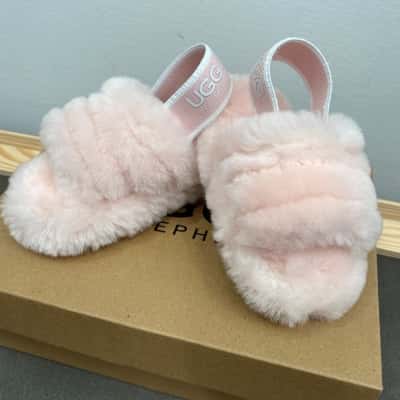 UGG Kids Puffy Sandals Size 7 Pink  