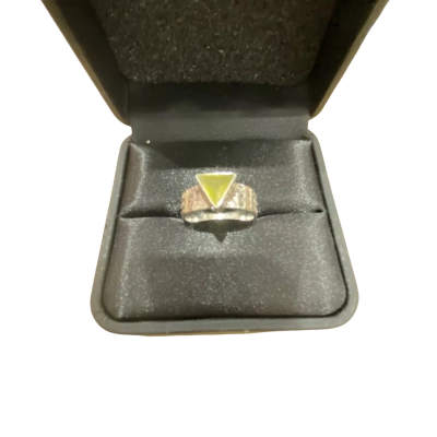 Boho Sterling Silver Ring with Yellow Calcite Stone