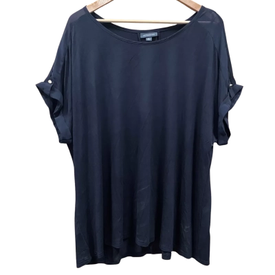 Autograph Black Sheer Contrast Top Size L