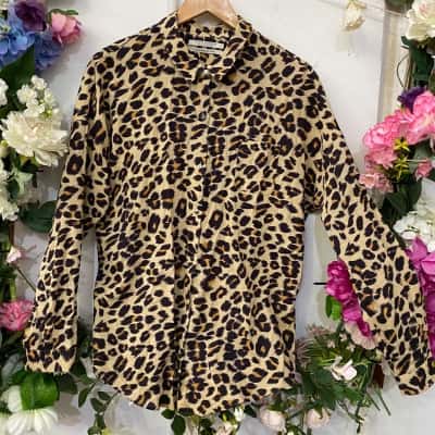 Scotch & Soda Womens  Size 12 / 4 Long Sleeve Shirt Animal print / Black  / Brown 